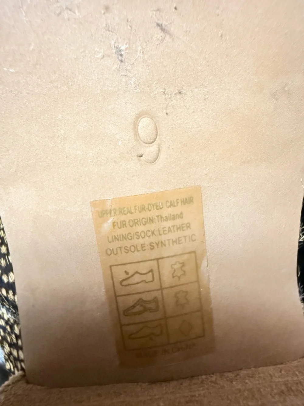 Madewell Size 9 Genuine Calf Hair Loafer Booties Animal Print Block Heel - Picture 5 of 12